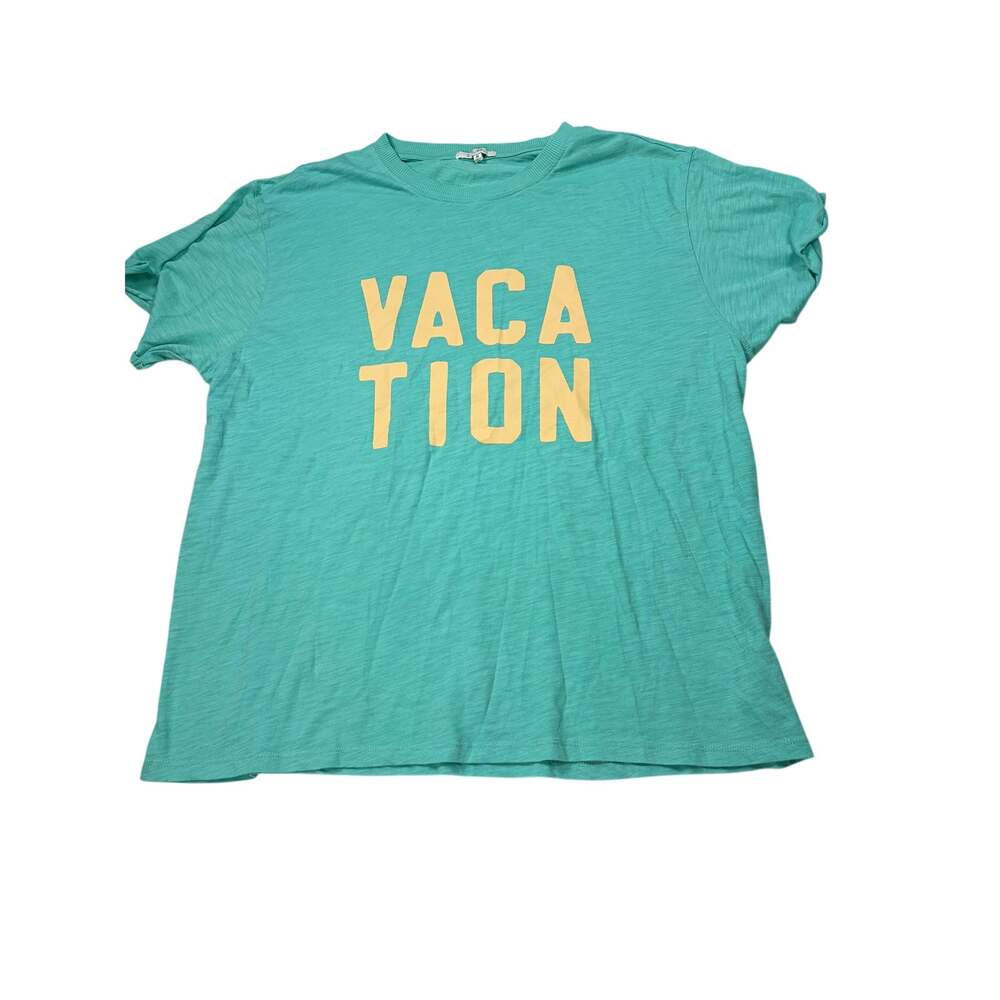 Z supply green oversized T shirt, VACATION logo. Size M, raw sleeves. resort